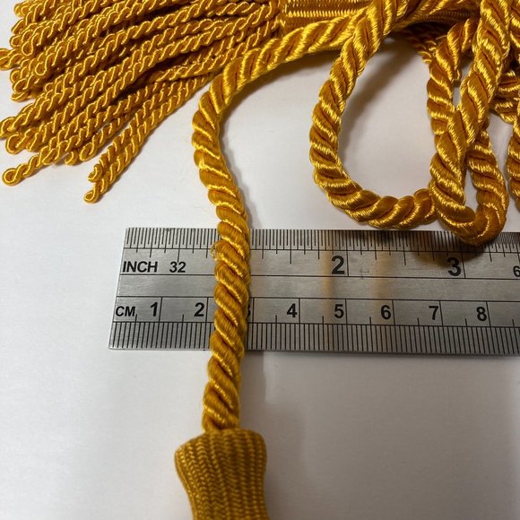 Bullion Gold Drapery Curtain Chair Tie Back 108 Spread Rope 5" Tassel Set of 4 - Picture 10 of 14